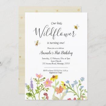 little wildflower girl birthday invitation
