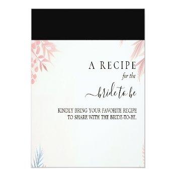 Long Tulle Regal Glam Blush Pink Bridal Shower Enclosure Card Front View