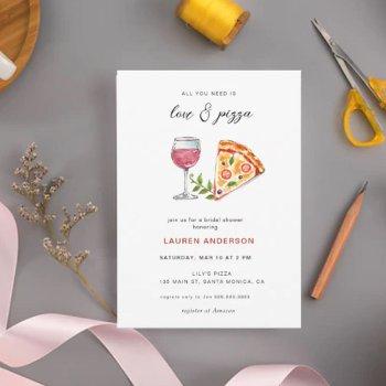 love and pizza bridal shower invitation