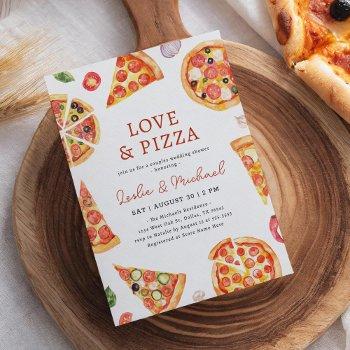 love and pizza couples wedding shower invitation