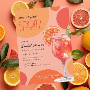 love at first spritz bridal shower invitation