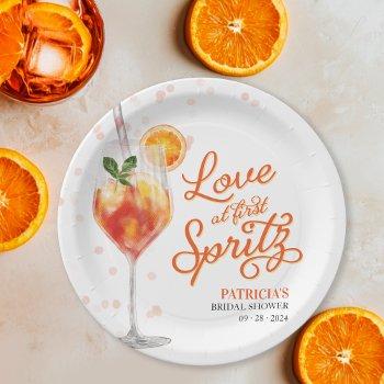 love at first spritz bridal shower paper plates