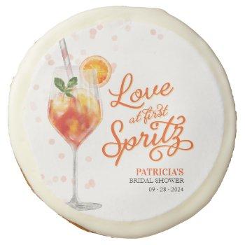 love at first spritz bridal shower sugar cookie