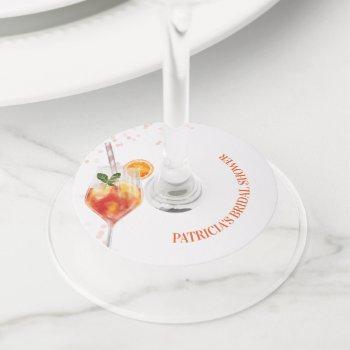 love at first spritz bridal shower wine glass tag