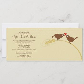 love birds 4" x 9.25" bridal shower invitation