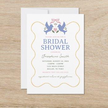 love birds bridal shower invitation