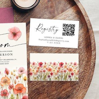 love in bloom bridal shower gift registry card