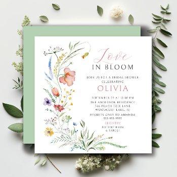 love in bloom bridal shower invitation