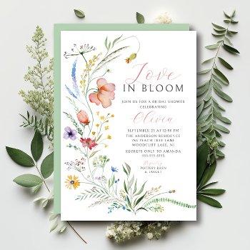 love in bloom bridal shower invitation