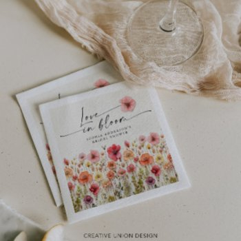 love in bloom bridal shower napkins