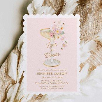 love in bloom champagne bridal shower invitation