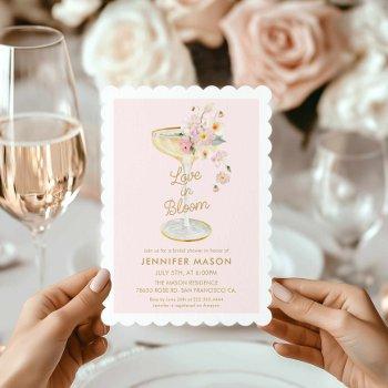 love in bloom champagne bridal shower invitation