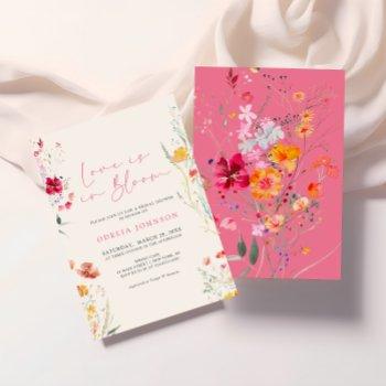 love in bloom colorful wildflower bridal shower invitation