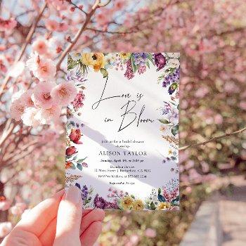 love in bloom spring floral bridal shower  invitation