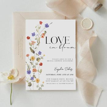love in bloom spring wildflower bridal shower invitation