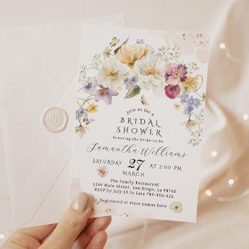 love in bloom wildflower rustic bridal shower invitation