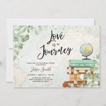 love is a journey eucalyptus travel bridal shower invitation