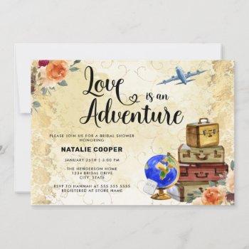 love is an adventure bridal shower invitation