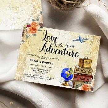 love is an adventure bridal shower invitation