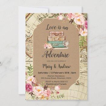 love is an adventure wedding invitation