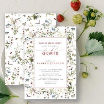 love is berry sweet wildflower red bridal shower invitation