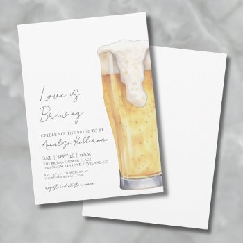 love is brewing beer bridal shower invitation