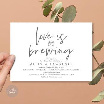 love is brewing, beer party bridal shower invitation