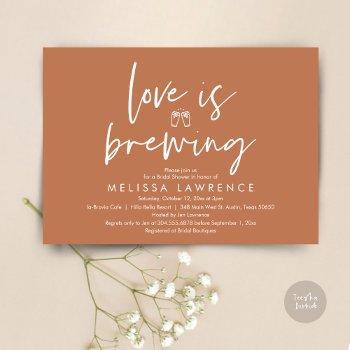 love is brewing, beer party bridal shower invitation