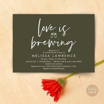 love is brewing, beer party bridal shower invitation