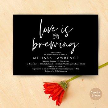 love is brewing, beer party bridal shower invitation