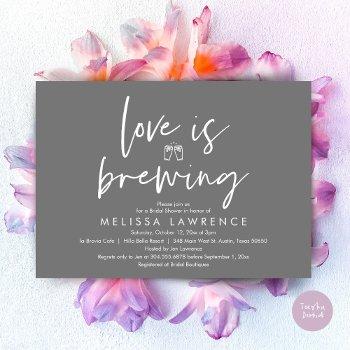 love is brewing, beer party bridal shower invitation