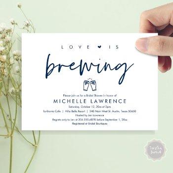 love is brewing, beer party bridal shower invitation