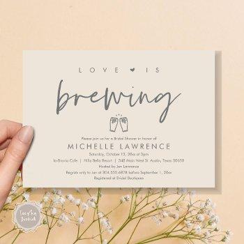 love is brewing, beer party bridal shower invitation