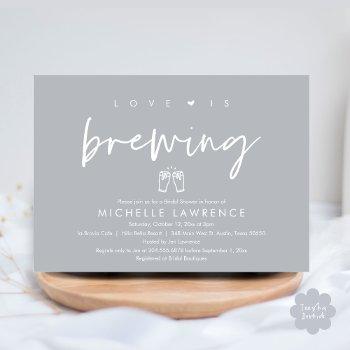 love is brewing, beer party bridal shower invitation
