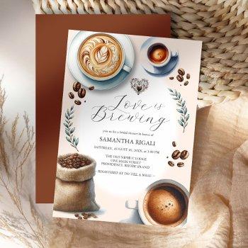 love is brewing bridal shower coffee invitation