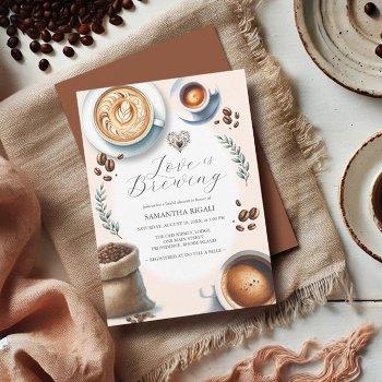 love is brewing bridal shower coffee invitation