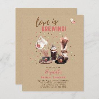 love is brewing bridal shower coffee muffins invit