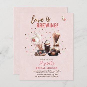 love is brewing bridal shower coffee muffins invit