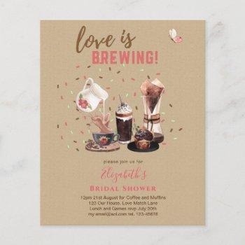 love is brewing bridal shower coffee muffins invit flyer