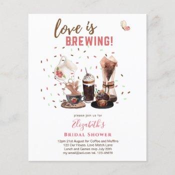 love is brewing bridal shower coffee muffins invit flyer