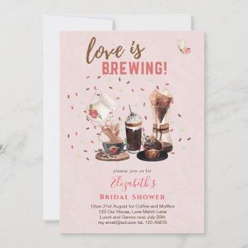 love is brewing bridal shower coffee muffins invit invitation