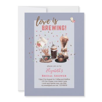 love is brewing bridal shower coffee muffins invit invitation