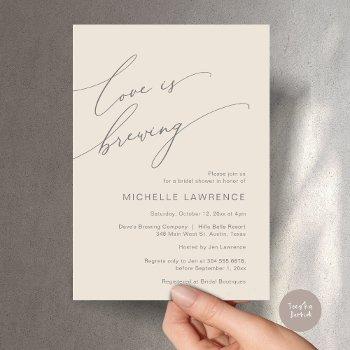 love is brewing, bridal shower party celebration invitation