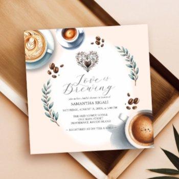 love is brewing coffee bridal shower invitation