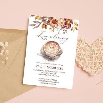 love is brewing coffee fall bridal shower invitation