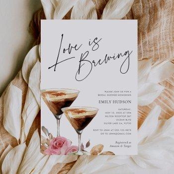 love is brewing elegant bridal shower invitation