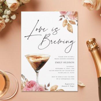 love is brewing elegant bridal shower invitation