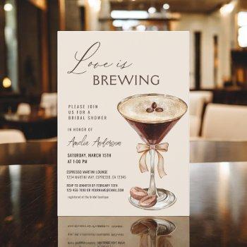 love is brewing espresso martini bridal shower invitation