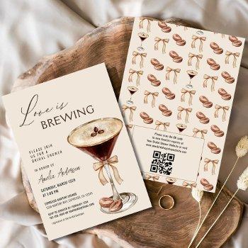 love is brewing espresso martini bridal shower invitation