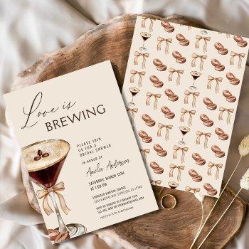 love is brewing espresso martini bridal shower invitation